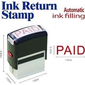 Paid Stamp Self Inking(Red),Rubber Stamps for Business, Self Inking Stamp, Great for Office, Retail, Accounting