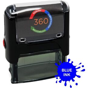 Custom Self Inking Rubber Stamp - 1 Line (Blue)