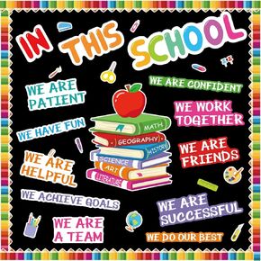 YQUQWN Affirmation Station Motivational Bulletin Board Decoration Set Classroom Positive Sayings Bulletin Board Welcome Back to School Kindergarten Preschool Elementary Home Wall Door Supplies