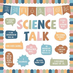 Boho Science Bulletin Board Set Boho Classroom Decorations Science Talk Bulletin Board Decorations Educational Paper Cutouts for Elementary Middle School Wall Decor Back to School Teacher Supplies