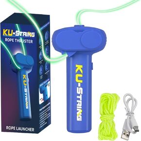 Glow in The Dark String, Portable Rope Launcher Fidget Toy, Game Shooter Flying a KU String in The Air for Endless Tricks, Perfect STEM Gift for Kids & Adults（Navy Blue）