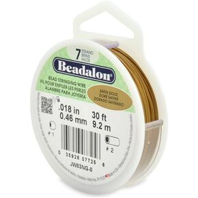 Satin Gold Beadalon Beading Wire .018" Thickness 7 Strand (30 Feet)