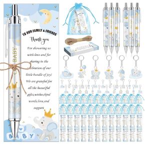 145 Pieces Sun Baby Shower Favors for Guest Here Comes the Son Ballpoint Pens and Keychains Gifts Bulk Retractable Baby Shower Pens Gender Reveal Thank You Cards Souvenirs Prizes