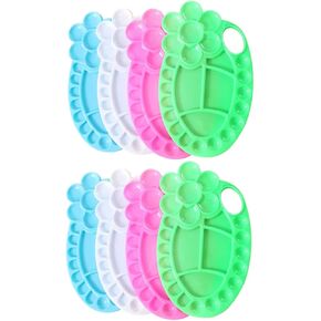 Angoily 8Pcs Paint Mixing Palette Durable Plastic DIY Painting Plates for Artists Hobbyists Crafting