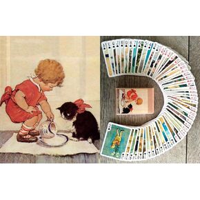 Cute Kids Playing Cards (Poker Deck 54 Cards All Different) Vintage Retro Magazine Covers Illustration by Jessie Willcox Smith Saturday Evening Post Farmers Wife