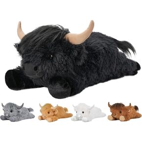 Weighted Stuffed Animals | 4.2 Lbs Highland Cow Stuffed Animal for Kids & Adults | 21.6 Inch Soft Weighted Cow Plush Toy Gift for Christmas Birthday Mother's Day