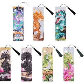 Diamond Art Bookmarks for Adults - Dragon Dotz Diamond Painting Kits for Teens,Bulk Easy Small Paint Gem Art Kit Travel Crafts Supplies,DIY Making Beginners Gift