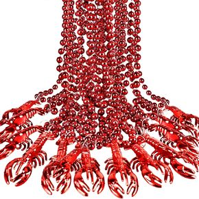36 Pcs Crawfish Bead Necklaces Funny Lobster Pendant Necklace for Carnivals Celebration Mardi Gras Accessories Holiday Party Supplies