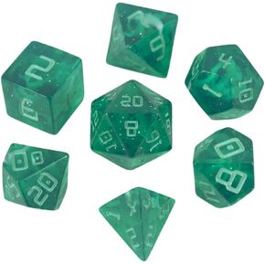 Starfarer Sci-Fi RPG Dice - 'Pulsar' - Green with White Swirls