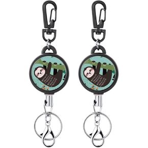 2 PCS Retractable Badge Reels for ID Card Holder. Metal Badge Reel - an Attachments for Lanyard or Keychain (Gold)