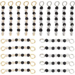 Beadthoven Natural Gemstone Connector Charms Round Beaded Link Charms Double Hole Gemstone Crystal Pendants for DIY Bracelet Necklace Earring Jewelry Making Supplies