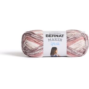 Bernat Maker Splash Bark Yarn - 2 Pack of 250 g / 8.8 oz - 75% Cotton 25% Nylon - #5 Bulky - 279m /305Yards - for Knitting, Crochet and Amigurumi
