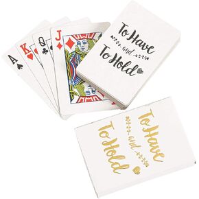 Fun Express to Have and to Hold Gold Foil Playing Cards (12 Decks Included) Wedding Party Favors