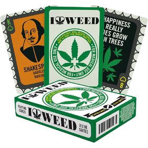AQUARIUS Weed Playing Cards - Weed Themed Deck of Cards for Your Favorite Card Games - Weed Merchandise & Collectibles - Poker Size with Linen Finish