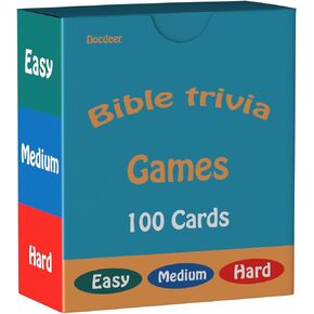 Docdeer Bible Trivia Board Games Cards for Adults and Family, Great Christian Gift for Bible Study
