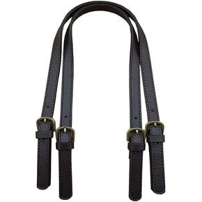 2 Pcs PU Leather Shoulder Bag Straps Adjustable Handbags Strap Replacement Handles Purses Straps Bag Handles with Adjustable Buckle (Black)