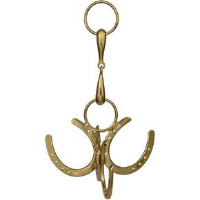 Solid Brass 4 Horseshoe Hanging Cleaning Hook (Brass)
