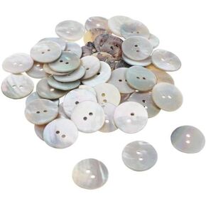 Mother of Pearl Buttons Set, 30Pcs Gray Pearl Buttons, 15mm/18mm/20mm, 3 Sizes, 2 Holes, for Sewing Clothes, Blazers, Suits, Shirts, Crafts, DIY