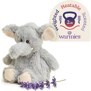 warmies Microwavable & Weighted Stuffed Animals, Gray Elephant - Heated Stuffed Animal Plushie for Warmth & Comfort - Cute Soft Plush Toys for Boys, Girls, Babies & Toddlers
