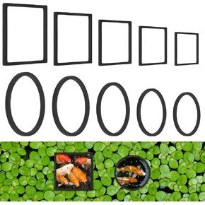 Bewudy 10PCS Fish Feeding Rings Sets, Aquarium Floating Plant Corral Fish Tank Feeding Circle Aquarium Feed Circle Round Feeder Ring Square Floating Plant Ring for Intercepts Float Plants(Black)