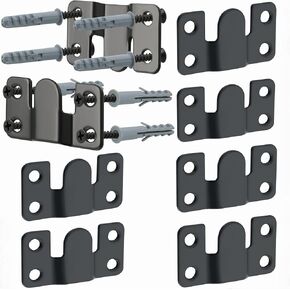 Alise Hanging Brackets Holder for Paintings and Calligraphy Frame,Billboard,Decorative Picture,Photo Frame,Heavy Duty Stainless Steel Hanging Hook Holder for Frames Wall Mount,Black,Pack of 8
