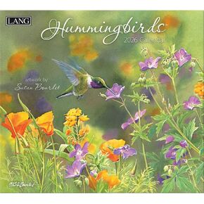 Lang Companies, Hummingbirds 2026 Wall Calendar by Susan Bourdet, 13.4'' X 12'', 12-Month Calendar with Stapled Binding