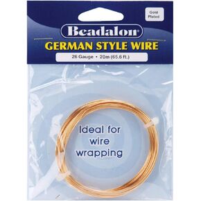 German Style Wire-Gold Round - 26 Gauge, 65.6'