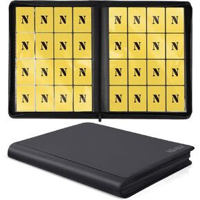 16 Pocket Card Binder,1280 Ringless Double Sided Pocket Trading Card Binder, Premium Zip Album Folder for TCG,MTG,Game Cards,Sports Cards(BLACK)