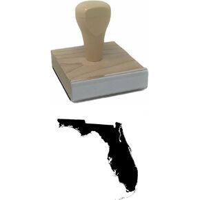 Infusion Florida State Rubber Stamp, 2 X 2'' Wood Stamp