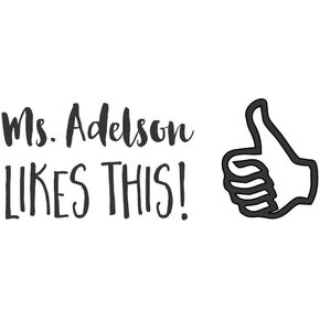 Teacher Stamps - Custom Stamp for Grading, Homework, Classroom, and School Supplies I Create Personalized Messages and Designs I Includes Color Ink Options - Thumbs Up Design