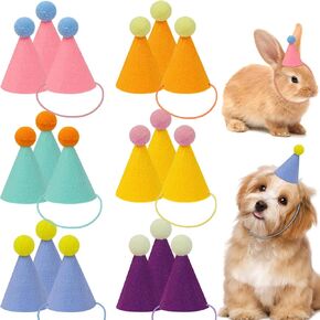 Mini Party Hats for Stuffed Animals, Birthday Party Hats Dolls Dog Cat Puppies Assorted Animal Birthday Decorations