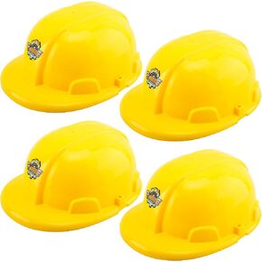 4 Pieces Kids Construction Party Hats Plastic Construction Hats Worker Hard Hat for Boys Girls Dress Up Construction Party Supplies