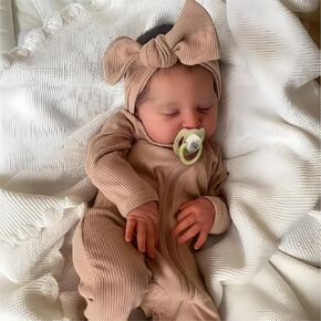 JIZHI Reborn Baby Dolls, 20 inch Soft Vinyl Baby Dolls Realistic Newborn Baby Doll Girl Real Life Baby Sleeping Dolls with Gift Box for Kids Age 3+