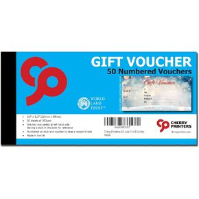 Cherry Christmas Gift Certificate/Voucher/Gift Coupon Book with Stub 50pages Cardstock 3.9 x 8.3 Inches