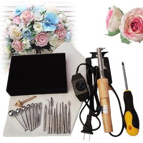 Electric Fabric Flower Maker, 18 Heads Fabric Flower Maker Fake Flower Making Petal Modeling Tools Set, Artificial Flower Making Kits for Flower & Plant Lovers