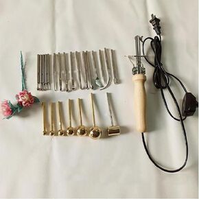 Fabric Flower Maker Set, Artificial Flower Ironing Machine with 24x Iron & Brass Fake Flower DIY Making Tools Kit for Flower Lovers