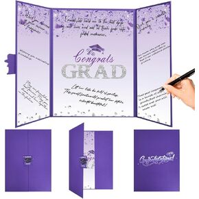 Crenics Green Graduation Decorations Class of 2025, Creative Graduation Guest Sign in Book Alternative, Congrats Grad Signature Book 18" x 12", Awesome Graduation Gift or Keepsake