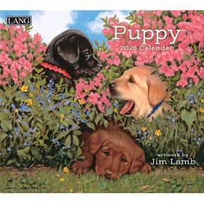 Lang Companies, Puppy 2026 Wall Calendar by Jim Lamb, 13.4'' X 12'', 12-Month Calendar with Stapled Binding
