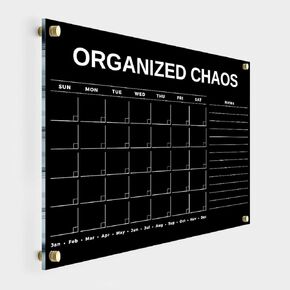 BLACK Family Name Acrylic Wall Calendar - Personalized Calendar 2025 Horizontal Monthly and Weekly Calendar Last minute gift New Home Gift Housewarming Gift
