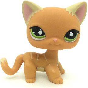 Rare Mini Pet Toys #525 Orange Short Hair Kitty Cat Animal Figure