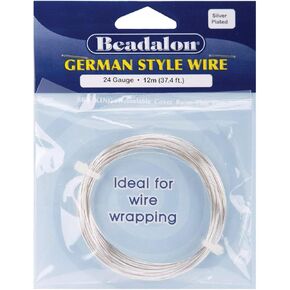 Beadalon German Style Round Wire 22 Gauge 32.8 Feet/Pkg-Silver