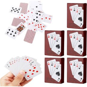 5 Decks Mini Playing Cards, Party Spoof Fun Smal Playing Cards, Miniature Poker Cards, Mini Poker Game for Adults, Party Favor, Tiny Deck of Novelty Party Gift for Christmas, Halloween, Par, New Year
