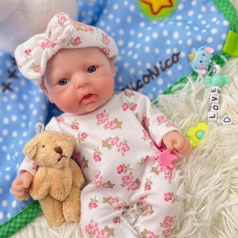 Mire & Mire Reborn Baby Baby Dolls 7 بوصة فتاة صغيرة سيليكون طفل واقعية طفل دمى السيليكون كامل الجسم in Kuwait