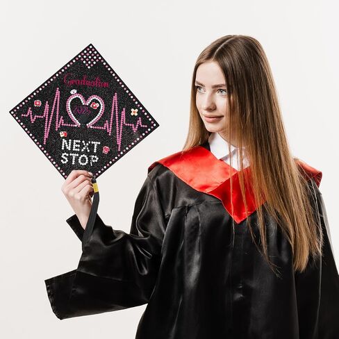 Cinrobiye DIY تخرج التخرج Cap Decorations Kit 3D Grad Cap Hat Capper ملصقات Topper لعام 2025 لوازم حفلات التخرج (ممرضة) in Kuwait