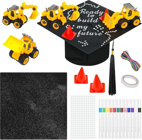 Cinrobiye DIY Graduation Cap Decorations Kit 3D Grad Cap Hat Crafts Cap Topper Stickers for 2025 Graduation Party Supplies (Nurse) in Saudi Arabia