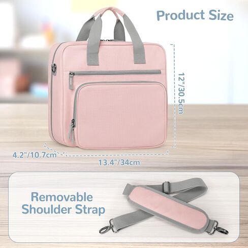 Yarwo 3 Ring Zipper Binder مع Binder Bitouch ، منظم الملفات المتوسع مع الأكمام المبطنة ملائمة لجهاز كمبيوتر محمول 14 بوصة ، حقيبة منظم المستندات المحمولة للمنزل ، الكلية ، اللوازم المكتبية ، الوردي in Kuwait
