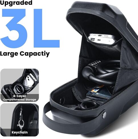 3L كيس سكوتر كبير مع مقبض ، حقيبة تخزين سكوتر كهربائية محمولة ، حقيبة حقيبة مقود XL مقاومة للماء للدراجات البخارية ، الدراجات ، Segway NIU ، مع تصميم صغير لتثبيت القفل والبرغي in Kuwait