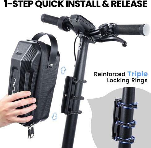 3L كيس سكوتر كبير مع مقبض ، حقيبة تخزين سكوتر كهربائية محمولة ، حقيبة حقيبة مقود XL مقاومة للماء للدراجات البخارية ، الدراجات ، Segway NIU ، مع تصميم صغير لتثبيت القفل والبرغي in Kuwait