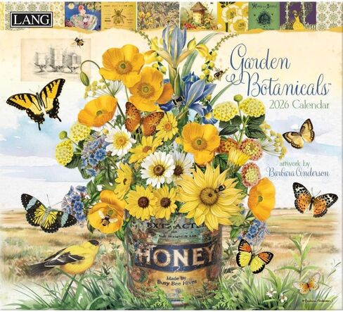 Lang Companies, Garden Botanicals 2026 Wall Calendar by Barbara Anderson, 13.4'' X 12'', 12-Month Calendar with Stapled Binding in Kuwait