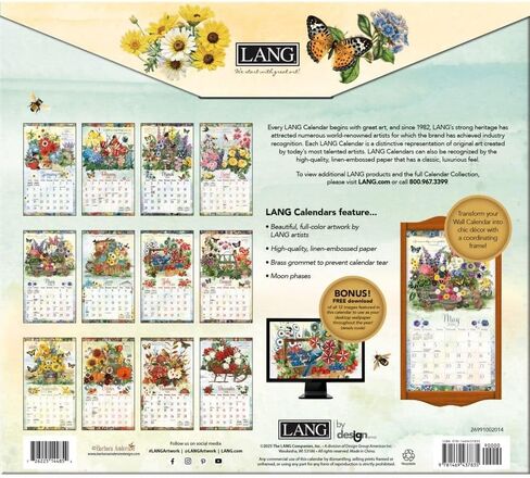 Lang Companies, Garden Botanicals 2026 Wall Calendar by Barbara Anderson, 13.4'' X 12'', 12-Month Calendar with Stapled Binding in Kuwait